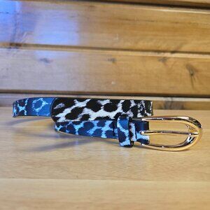 Steve Madden Women's Animal Print Congac/Blk Belt Size Small 0.75 inch Width